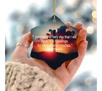 Ornamenti natalizi 2025 I Promise This Very Day That I Will Repay Two Blessings for Each Porcellana Pendente Bibbia Versi Citazione Souvenir Regalo da Collezione per Decorazione Albero di Natale