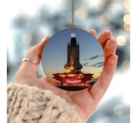 Ornamenti natalizi 2025 paesaggio della città di Houston ornamenti da appendere paesaggio urbano contemporaneo edificio di stato souvenir regalo da collezione per la decorazione dell'albero di Natale