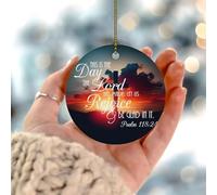 Ornamenti natalizi 2025 This Is The' Day The Lord Has Made Let Us Rejoices Ornamenti da appendere Cristiano Cattolico Religioso Pallina di Natale Regalo da collezione per interni Decorazione domestica