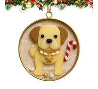 Ornamenti natalizi a forma di cane in acrilico 2D, motivo bulldog bassotto, ciondoli per albero, grazioso ciondolo per finestra, porta, parete, casa, auto, specchietto retrovisore decorativo per gli