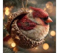 Ornamenti natalizi a forma di ghianda a forma di animale della foresta, grazioso animale della foresta in pigna, in acrilico, decorazioni da appendere per albero, decorazioni per la casa a tema natura