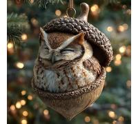 Ornamenti natalizi a forma di ghianda a forma di animale della foresta, grazioso animale della foresta in pigna, in acrilico, decorazioni da appendere per albero, decorazioni per la casa a tema natura