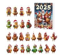 Ornamenti Natalizi A Forma Di Pollo Per Albero Di Natale | Pendenti Appendibili Animali In Acrilico 2D Con Charm,Calendario 'Avvento 24 Giorni Pendente Charm Animale per Casa Finestra Porta Party Deco
