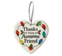 Ornamenti Natalizi Amicizia Per Donne,Pendente A Forma Di Cuore Per Amiche Di Casa E Ringraziamento - Ciondolo Charm In Ceramica - Albero Natale Compleanno Donna Sorella