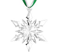Ornamenti natalizi annuali 2023 stella di fiocco di neve di cristallo - Ornamenti per albero di Natale Pendente in cristallo Sun Catcher Decorazione da appendere per la casa (bianco 2023)