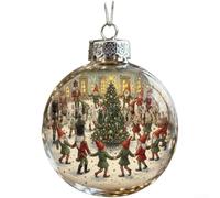 Ornamenti natalizi antichi con disegni di Babbo Natale e pupazzo di neve da appendere all'albero e esposizione stagionale (festa di Natale)