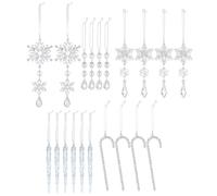 Ornamenti Natalizi con Ghiaccioli e Fiocchi di Neve - 20 Pezzi Pendenti Decorativi Trasparenti con di Fiocchi di Neve Festivi, Durevoli per L'Albero delle Vacanze | per Il Ringraziamen