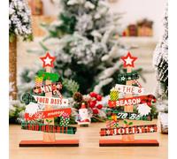Ornamenti natalizi da appendere, decorazioni natalizie per albero di Natale, lettere in legno a forma di albero, decorazioni natalizie per la casa (A, taglia unica)