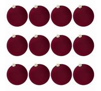 Ornamenti natalizi di velluto 12pcs da 2,4 pollici che affollano palle di albero di Natale ornamenti di Natale a propulsione ornamenti natalizi sospesi (vino rosso), ornamenti natalizi di velluto