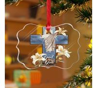 Ornamenti natalizi in acrilico da 3 pollici 2025 Dio mi ha dato te personalizzato ornamento natalizio palla decorazioni per feste di Natale cristiano cattolico religioso ricordo disco trasparente