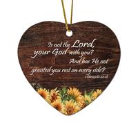 Ornamenti natalizi in ceramica a forma di cuore 1 cronache 22:18 non è il Signore tuo Dio con te e non ti ha concesso di riposare su ogni lato ornamenti per albero di Natale ricordo di Natale