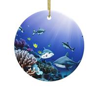 Ornamenti natalizi in ceramica a forma di squalo che nuota sotto il mare, ornamento natalizio per matrimoni per coppie di sposi, regali per le vacanze