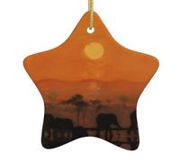 Ornamenti natalizi in ceramica a forma di stella WHJSHOP Elephant in the Sun Pattern per decorazioni natalizie in centri commerciali, supermercati e case