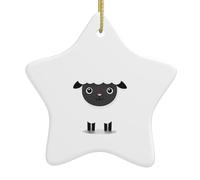 Ornamenti natalizi in ceramica a forma di stella WHJSHOP Happy Little Sheep Pattern per decorazioni natalizie in centri commerciali, supermercati e case