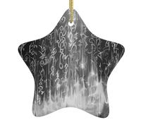 Ornamenti natalizi in ceramica a forma di stella WHJSHOP Simboli incantesimo modello accessori per albero di Natale per centri commerciali finestre e uffici