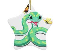 Ornamenti natalizi in ceramica a forma di stella YYHWHJDE Il destino di farfalle e serpenti stampa albero di Natale accessori per centri commerciali finestre e uffici