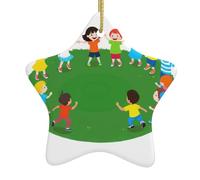 Ornamenti natalizi in ceramica a forma di stella YYHWHJDE The Friend who Spins in Circles Stampa Albero di Natale Accessori per centri commerciali Finestre e uffici