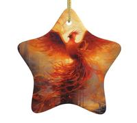 Ornamenti natalizi in ceramica a forma di stella YYHWHJDE The Phoenix Reborn in Fire stampati per decorazioni natalizie in centri commerciali, supermercati e case