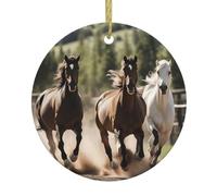 Ornamenti natalizi in ceramica con tre cavalli che corrono, ornamento natalizio per matrimoni per coppie di sposi, regali per le vacanze