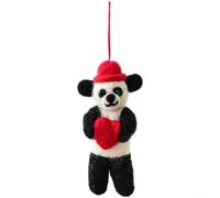 Ornamenti natalizi in feltro di lana, fatti a mano, da appendere agli alberi, con vari motivi natalizi (Panda)