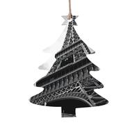 Ornamenti natalizi in legno a forma di albero di Natale, con stampa a torre Eiffel, varie forme, per albero di Natale, decorazione per casa e ufficio