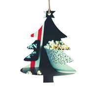 Ornamenti natalizi in legno a forma di albero di Natale, decorazione da appendere all'albero di Natale con fiocchi di neve e Babbo Natale