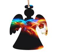 Ornamenti natalizi in legno a forma di angelo, albero di Natale festivo, drago di fuoco, rotolo di calcio, decorazione da appendere - Decorazione perfetta per la casa per gli amici