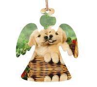Ornamenti natalizi in legno a forma di angelo, decorazione da appendere con albero di Natale, cane golden retriever, perfetta decorazione per la casa per gli amici