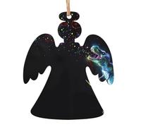 Ornamenti natalizi in legno a forma di angelo, decorazione natalizia da appendere con stampa di dinosauri, decorazione perfetta per la casa per gli amici