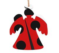Ornamenti natalizi in legno a forma di angelo, stampa coccinella in stile cartone animato, da appendere per casa, ufficio, camino, decorazione per feste