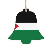 Ornamenti natalizi in legno a forma di campana, bandiera dello Stato della Palestina, stampa albero di Natale da appendere per casa, ufficio, caminetto, decorazione per feste