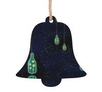 Ornamenti natalizi in legno a forma di campana, bella bottiglia di sotto il cielo notturno, decorazione per la casa, albero di Natale, ufficio, camino, decorazione per feste