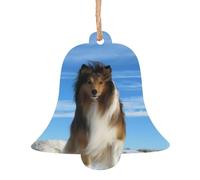 Ornamenti natalizi in legno a forma di campana, con simpatico cane delle Shetland, varie forme per albero di Natale, decorazione per casa e ufficio