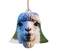 Ornamenti natalizi in legno a forma di campana, con stampa di un lama, decorazione per la casa, albero di Natale, ufficio, camino, decorazione per feste