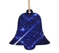 Ornamenti natalizi in legno a forma di campana, con stelle cadenti e cuori stampati, varie forme, per albero di Natale, casa e ufficio