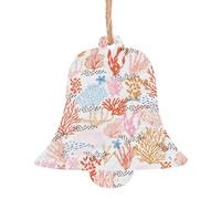 Ornamenti natalizi in legno a forma di campana, stampa barriera corallina, albero di Natale da appendere per casa, ufficio, caminetto, decorazione per feste