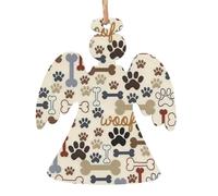 Ornamenti natalizi in legno a forma di ossa di cane, con impronte di zampe, decorazioni fai da te, decorazioni per albero di Natale, angeli,