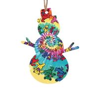 Ornamenti natalizi in legno a forma di pupazzo di neve, albero di Natale festivo che balla il ringraziamento con stampa di orsetto del ringraziamento, decorazione perfetta per la casa per gli amici