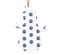 Ornamenti natalizi in legno a forma di pupazzo di neve, albero di Natale festivo, stampa occhi malvagi, decorazione da appendere perfetta per la casa per gli amici