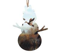 Ornamenti natalizi in legno a forma di pupazzo di neve, caccia all'albero di Natale, decorazione da appendere con stampa selvaggia, perfetta decorazione per la casa per gli amici