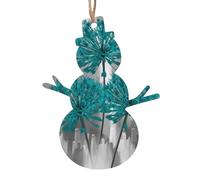 Ornamenti natalizi in legno a forma di pupazzo di neve, con stampa di fiori e farfalle, varie forme, per albero di Natale, casa e ufficio