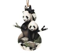 Ornamenti natalizi in legno a forma di pupazzo di neve, panda gigante che guarda il divertimento, stampa festiva, decorazione per casa e ufficio per pareti, finestre, caminetti