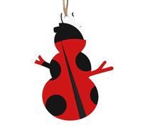 Ornamenti natalizi in legno a forma di pupazzo di neve, stampa coccinella in stile cartone animato, albero di Natale da appendere per casa, ufficio, caminetto, decorazione per feste
