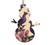 Ornamenti natalizi in legno a forma di pupazzo di neve, stampa di uccelli viola nobile per le vacanze, la casa e l'ufficio, decorazione per pareti, finestre, caminetti