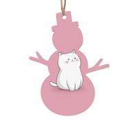 Ornamenti natalizi in legno a forma di pupazzo di neve - Vesti come un simpatico gattino stampa festiva decorazione per casa e ufficio per pareti, finestre, caminetto
