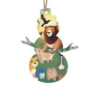 Ornamenti natalizi in legno - Decorazione natalizia da appendere per albero di Natale illuminismo con stampa di animali per casa e ufficio