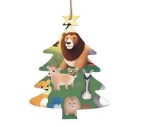 Ornamenti natalizi in legno - Decorazione natalizia da appendere per albero di Natale illuminismo con stampa di animali per casa e ufficio