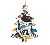 Ornamenti natalizi in legno - Decorazione natalizia da appendere per casa e ufficio con stampa di dinosauri