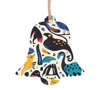 Ornamenti natalizi in legno - Decorazione natalizia da appendere per casa e ufficio con stampa di dinosauri