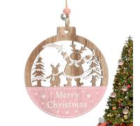 Ornamenti natalizi in legno - Decorazione natalizia dipinta | Decorazioni natalizie appendibili - per decorare la casa, porta d'ingresso, ufficio, scale, davanzale, parete, giardino, cortile